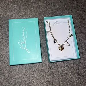 NWB JBloom Gold Tone Heart Charm Necklace